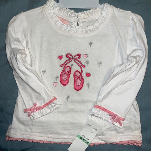 3 pc toddler girl ballerina set w/ puffer coat, fancy top, and embroidered pants - Picture 7 of 9